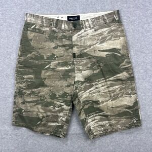 LRG Lifted Research Group Shorts Mens 34 Green Camo Ripstop Hiking Military Army